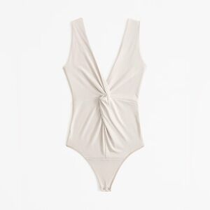 Glossy Rib Plunge Twist Bodysuit